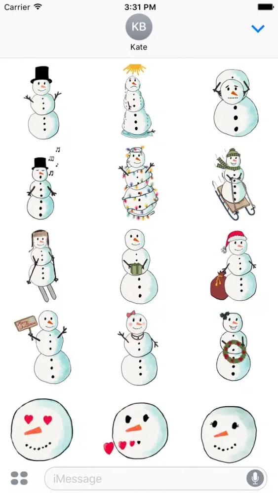 Snowman Stickers for Christmas سکرین شاٹس