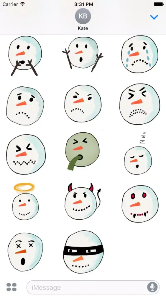 Snowman Stickers for Christmas سکرین شاٹس