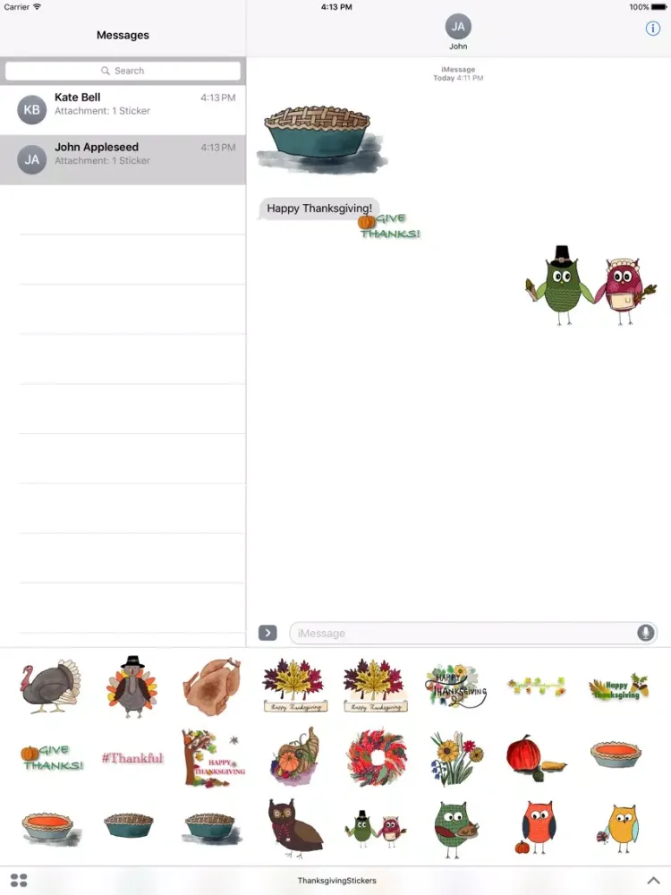 Thanksgiving Turkey Stickies 2016 iPad 應用截圖