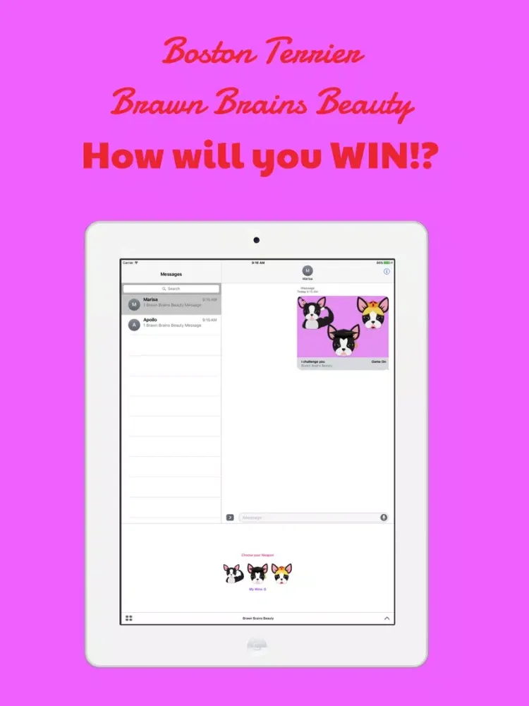 Capturas de tela do Boston Terrier - Brawn Brains Beauty iPad 