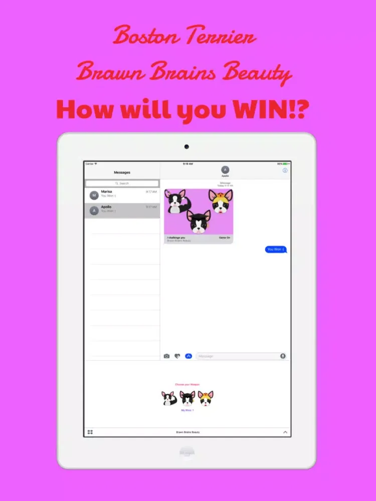 Capturas de tela do Boston Terrier - Brawn Brains Beauty iPad 