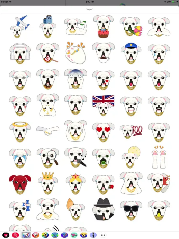 Blinged Out White Bulldog iPad  سکرین شاٹس