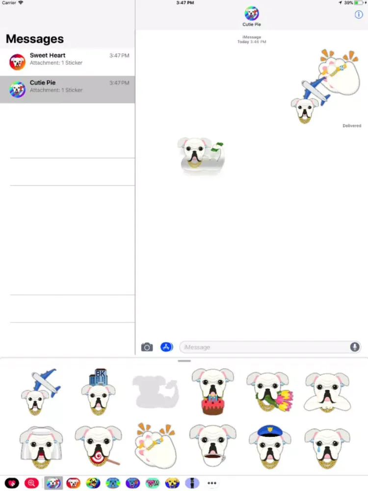 Blinged Out White Bulldog iPad  سکرین شاٹس