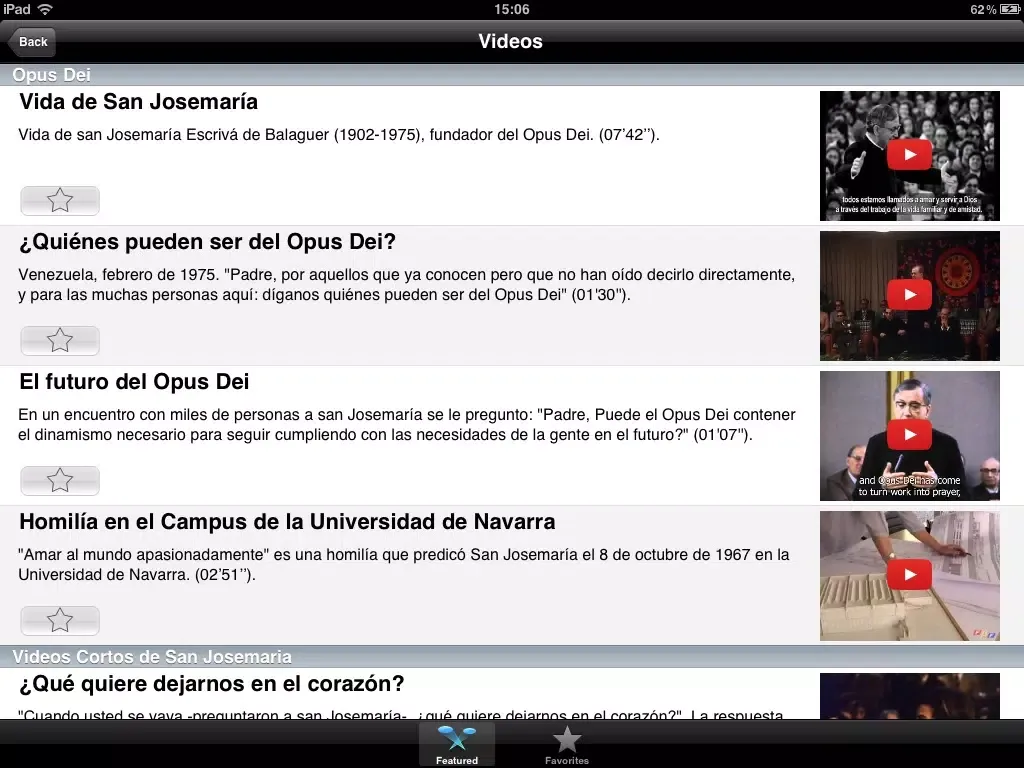 Captures d'écran de Opus Dei News iPad 