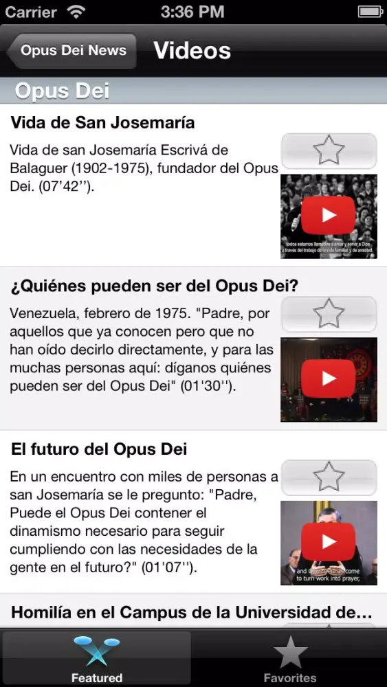 Captures d'écran de Opus Dei News