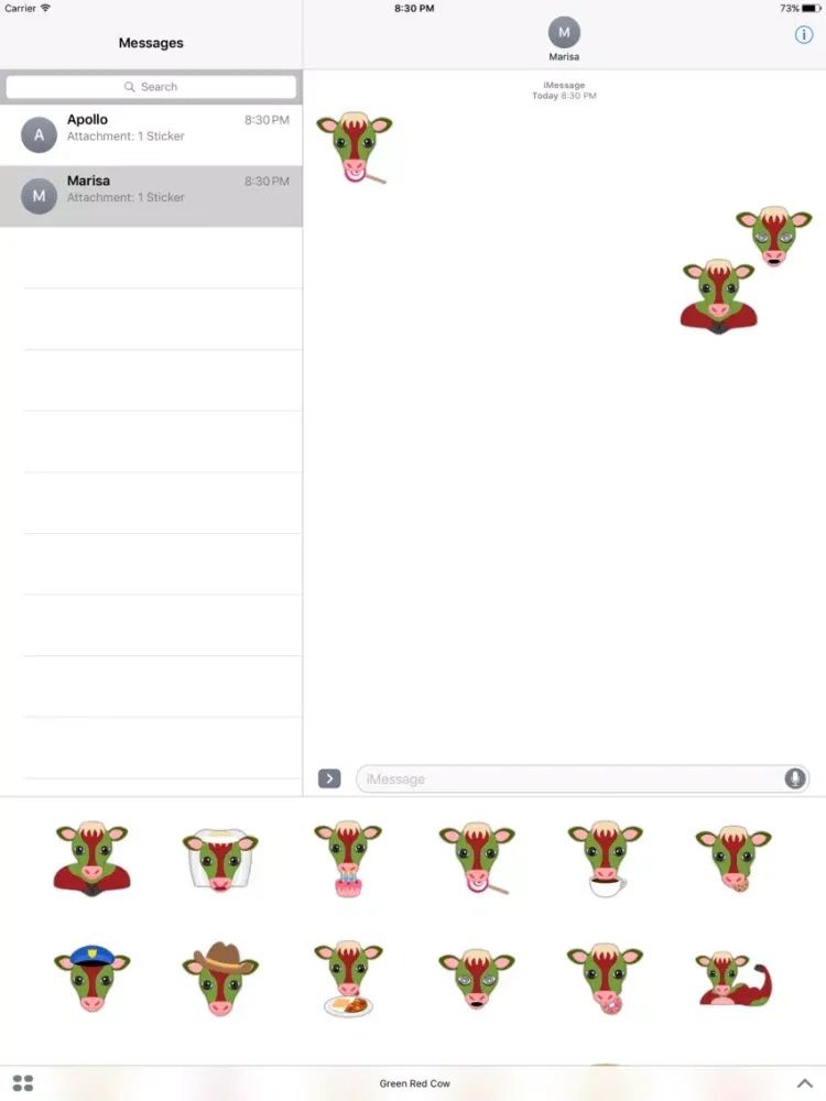 Ảnh chụp màn hình của Christmas Cow Emoji Stickers iPad 