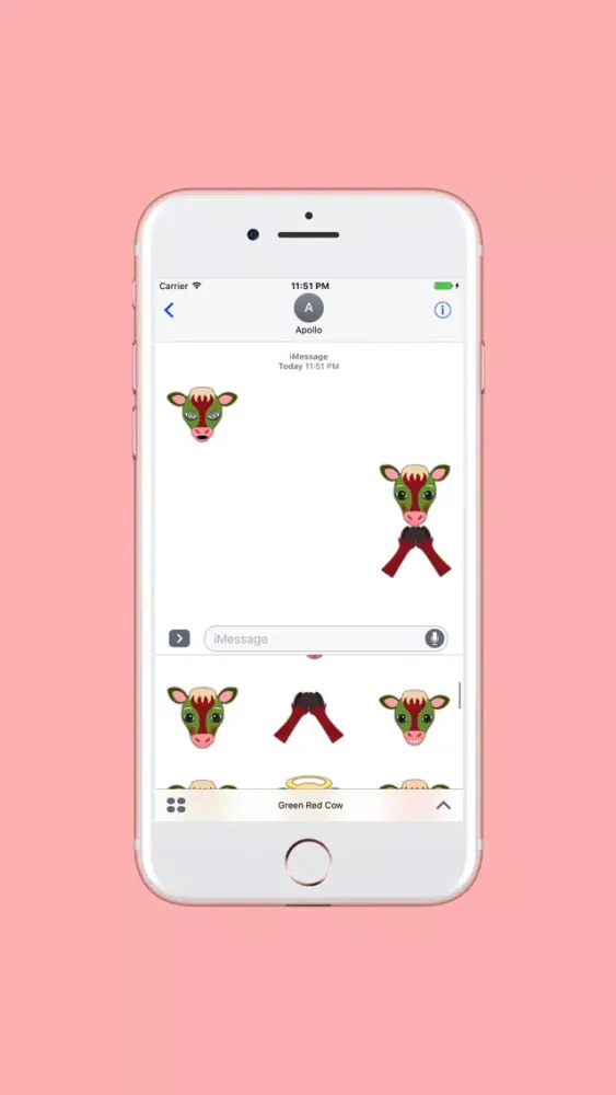 Ảnh chụp màn hình của Christmas Cow Emoji Stickers