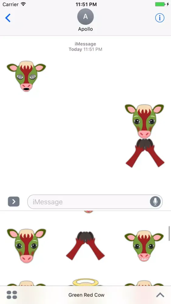 Ảnh chụp màn hình của Christmas Cow Emoji Stickers