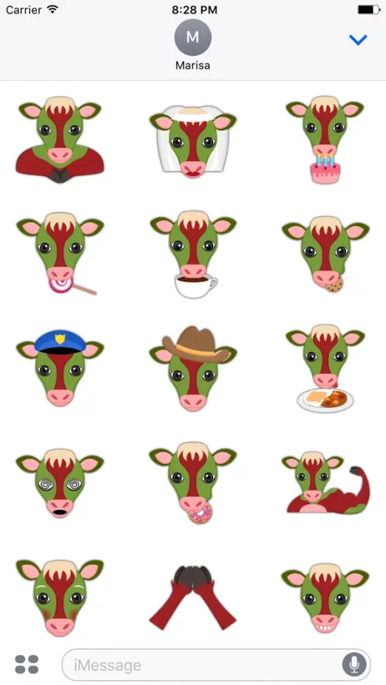 Ảnh chụp màn hình của Christmas Cow Emoji Stickers