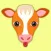 Orange White Cow Mascot Stickers