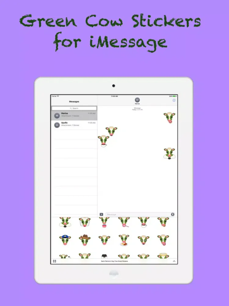 Saint Patrick's Day Cow Emoji Stickers iPad  سکرین شاٹس