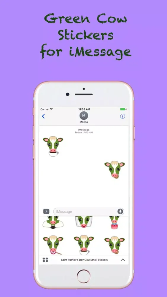 Saint Patrick's Day Cow Emoji Stickers سکرین شاٹس