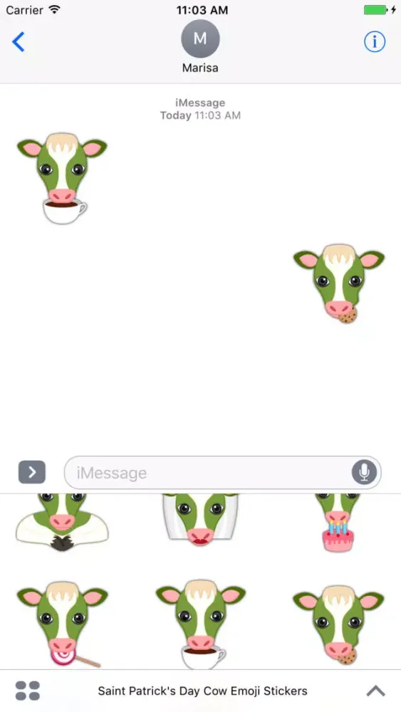 Saint Patrick's Day Cow Emoji Stickers سکرین شاٹس