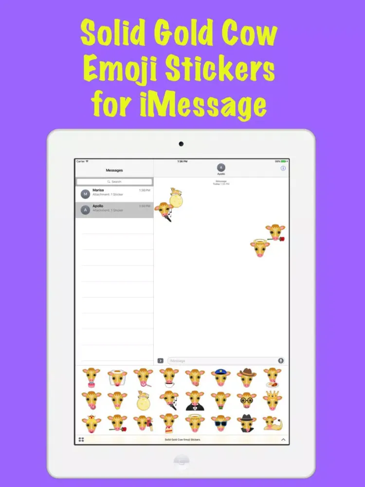 Solid Gold Cow Emoji Stickers iPad  Ekran Görüntüleri