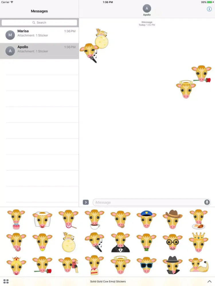 Solid Gold Cow Emoji Stickers iPad  Ekran Görüntüleri
