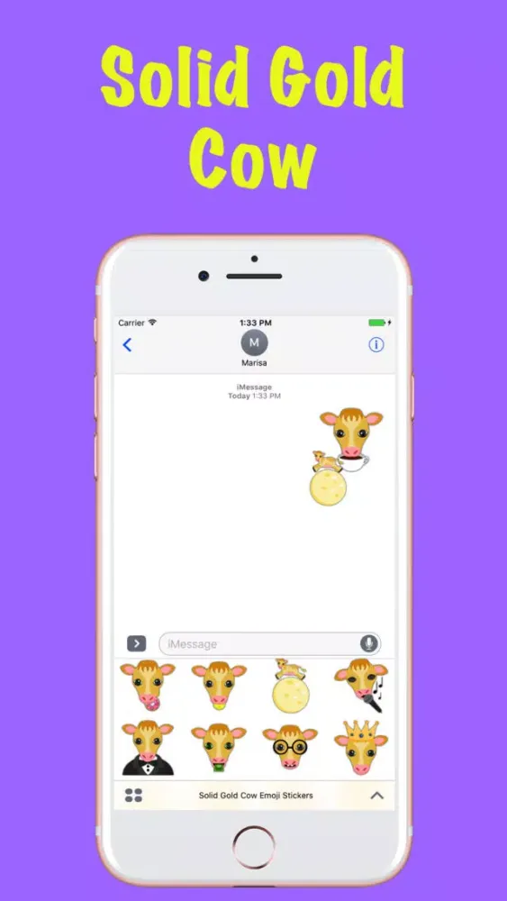 Solid Gold Cow Emoji Stickers Ekran Görüntüleri