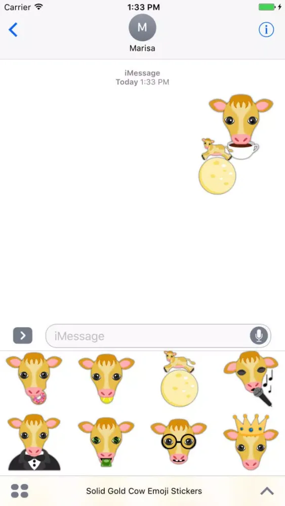 Solid Gold Cow Emoji Stickers Ekran Görüntüleri