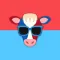 USA Red White Blue Patriot Cow