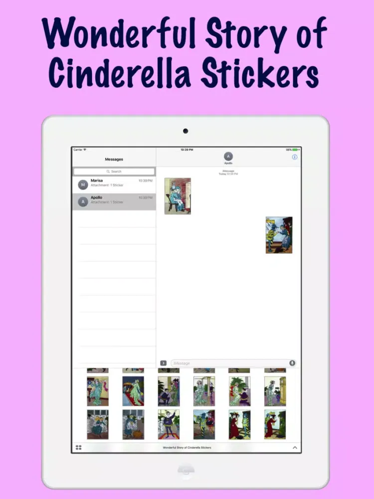 تصاویر Wonderful Story of Cinderella Stickers iPad 