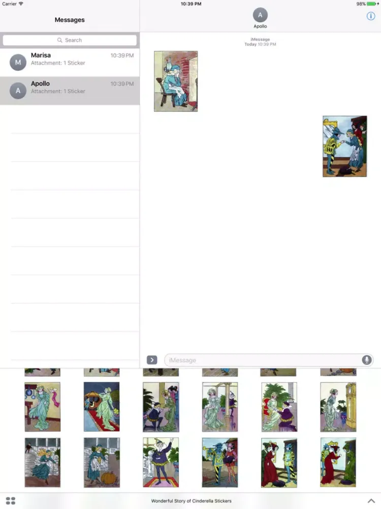 تصاویر Wonderful Story of Cinderella Stickers iPad 