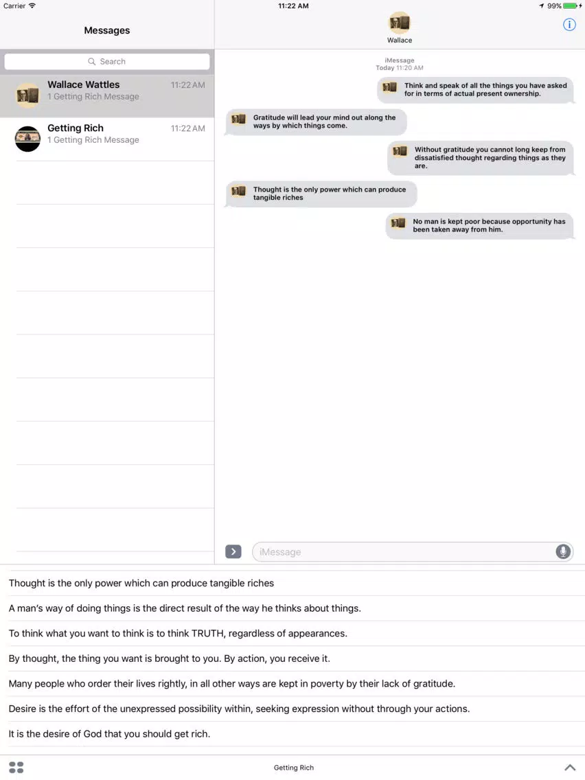 Ảnh chụp màn hình của The Science of Getting Rich for iMessage iPad 