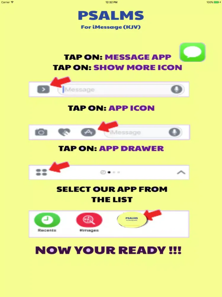 PSALMS Verses for iMessage Texts (KJV) iPad  स्क्रीनशॉट