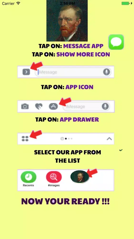 What Would Vincent Van Gogh Say? for iMessage Screenshots