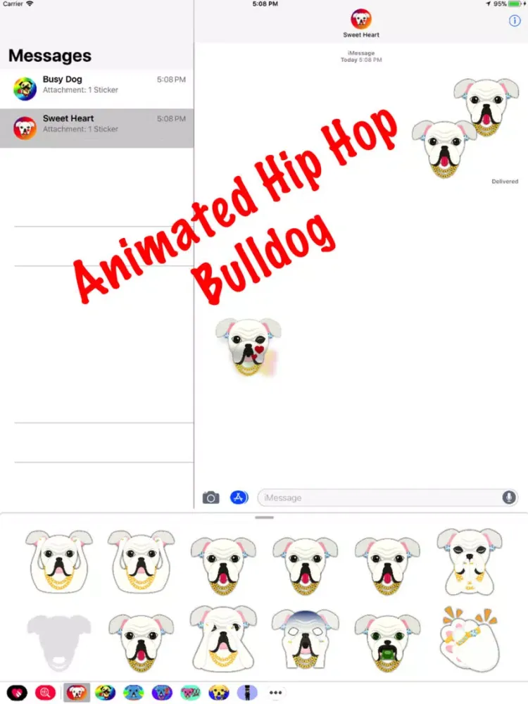 Capturas de tela do Animated Hip Hop Bulldog iPad 