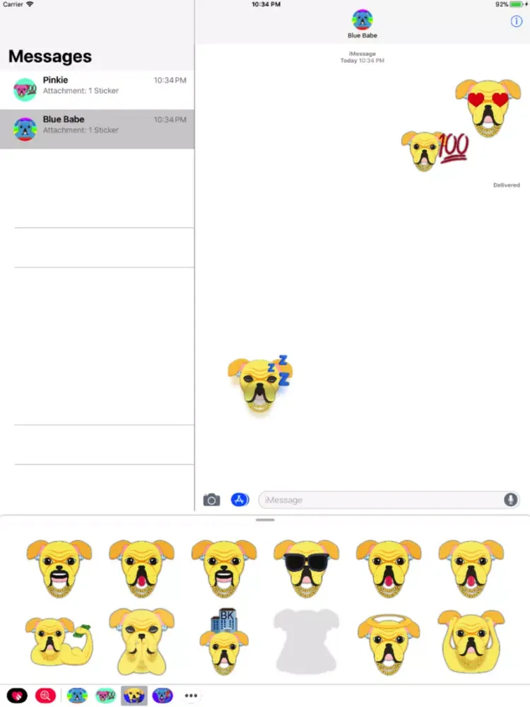 Tangkapan skrin Blinged Out Yellow Bulldog iPad 
