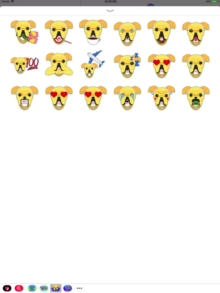 Tangkapan skrin Blinged Out Yellow Bulldog iPad 