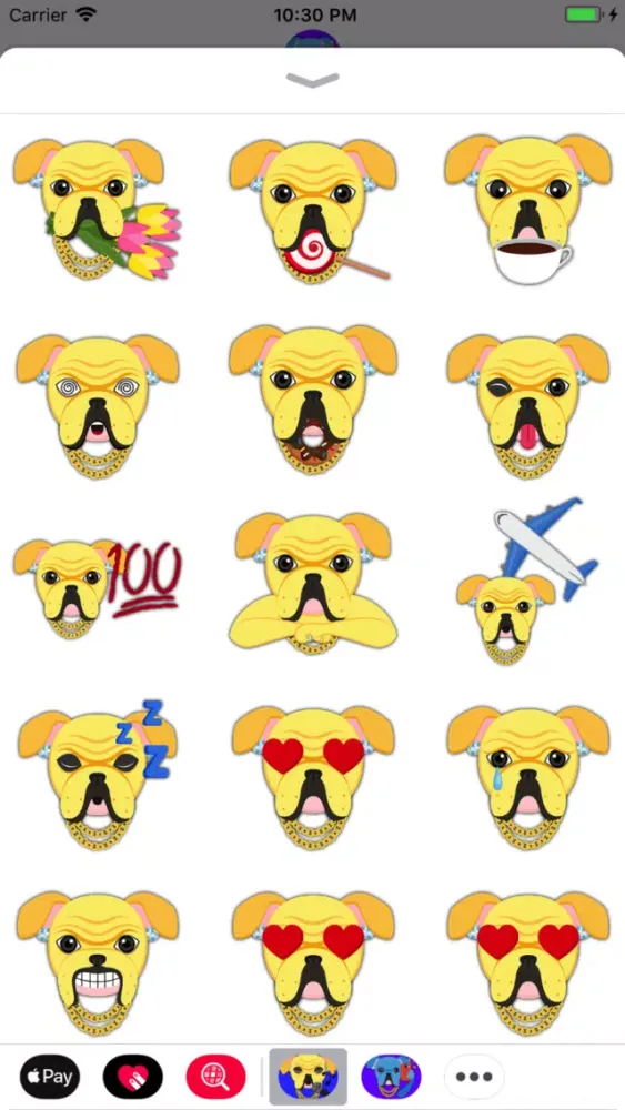 Tangkapan skrin Blinged Out Yellow Bulldog