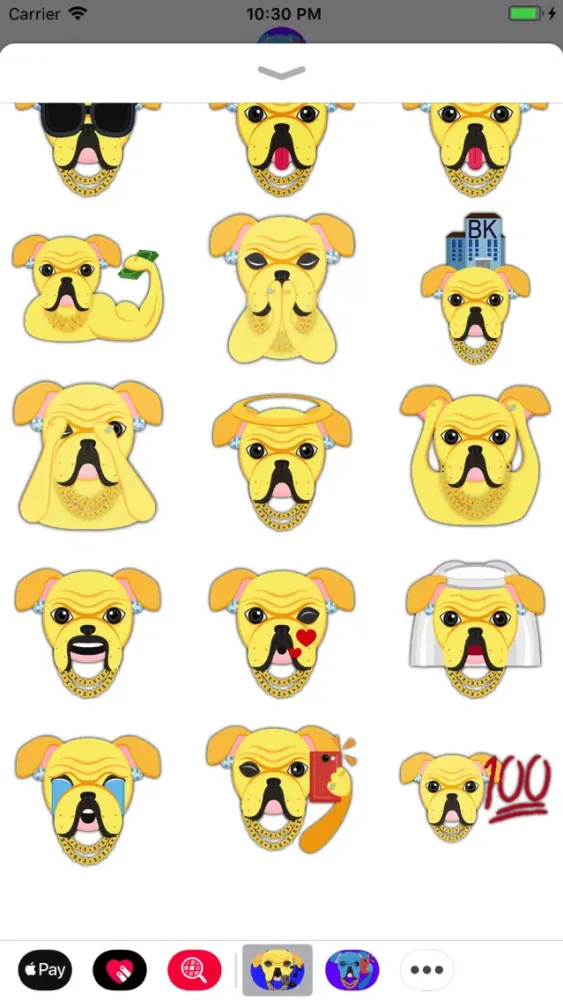 Tangkapan skrin Blinged Out Yellow Bulldog