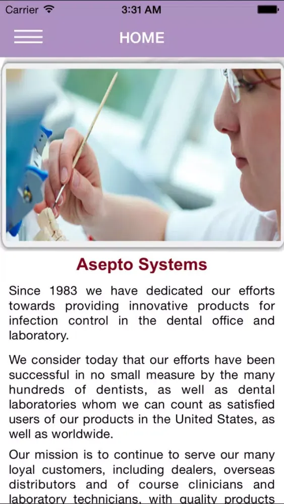 Ảnh chụp màn hình của Asepto Systems