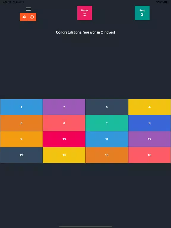 Tangkapan layar Puzzle 123456 iPad 