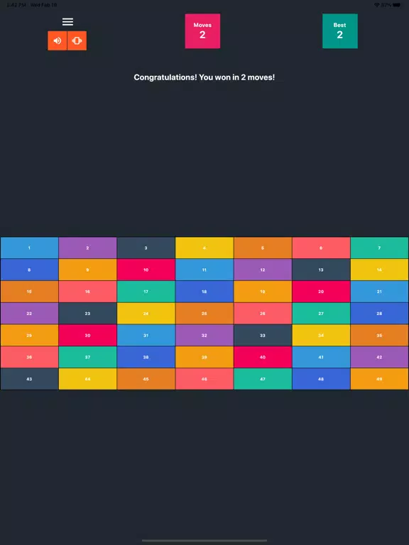 Tangkapan layar Puzzle 123456 iPad 