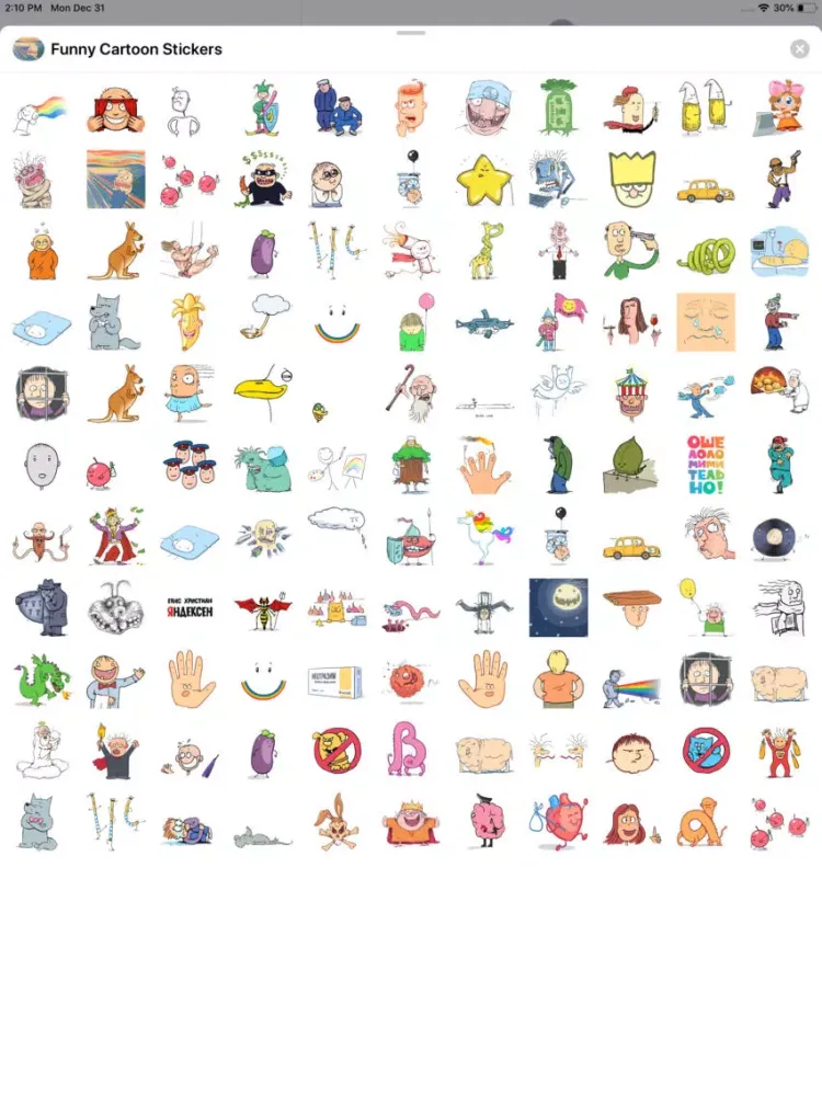 Capturas de tela do Funny Cartoon Sticker iMessage iPad 