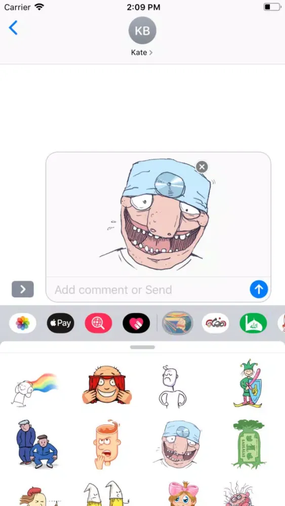Capturas de tela do Funny Cartoon Sticker iMessage