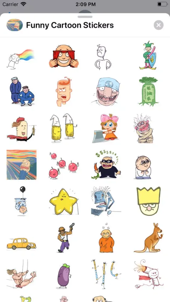 Capturas de tela do Funny Cartoon Sticker iMessage