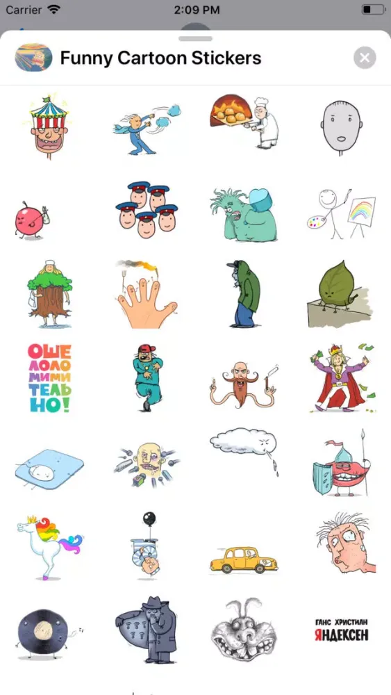 Capturas de tela do Funny Cartoon Sticker iMessage