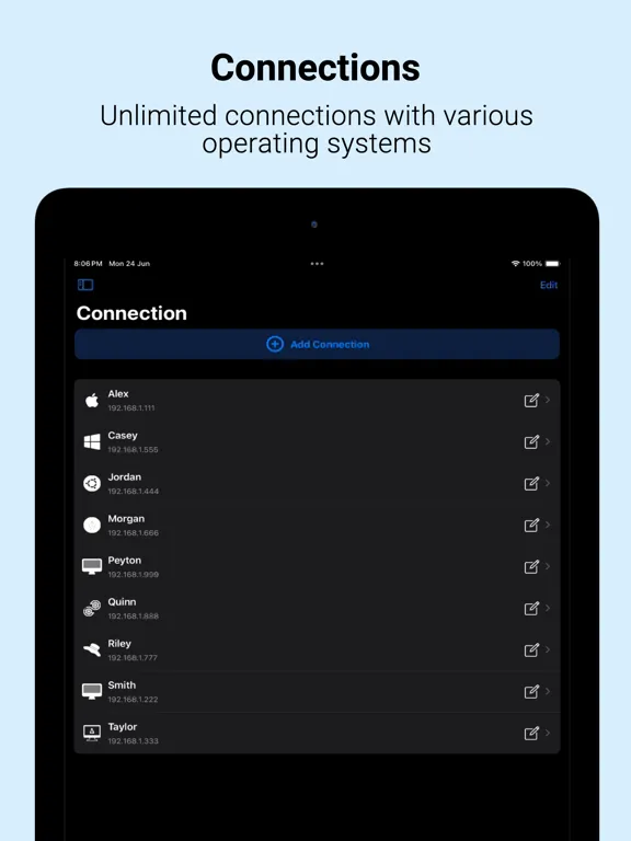Tangkapan layar Terminux: SSH Client iPad 