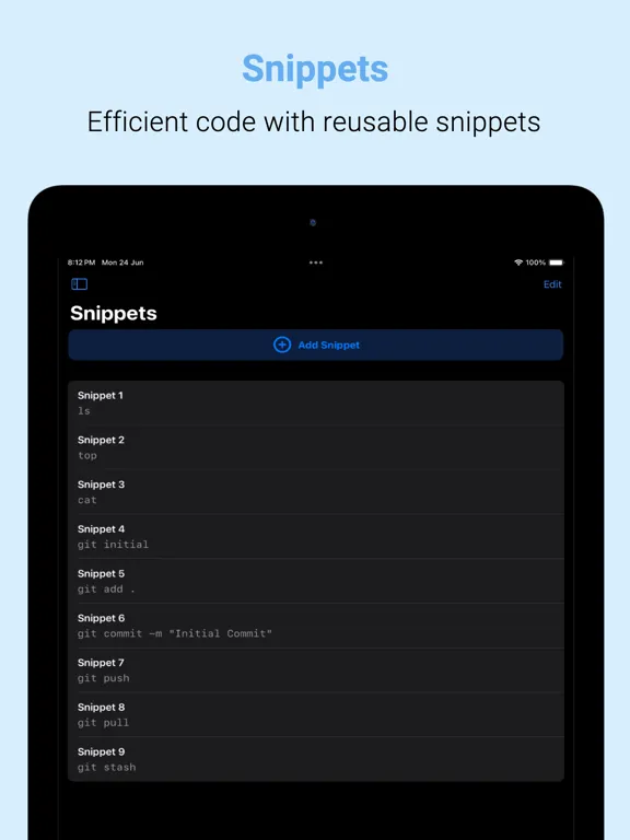 Tangkapan layar Terminux: SSH Client iPad 