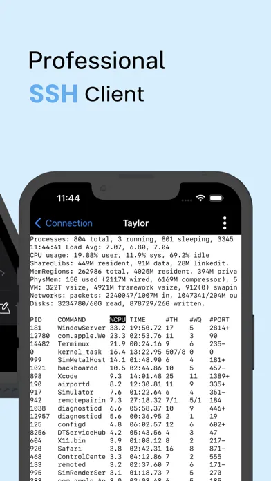 Tangkapan layar Terminux: SSH Client