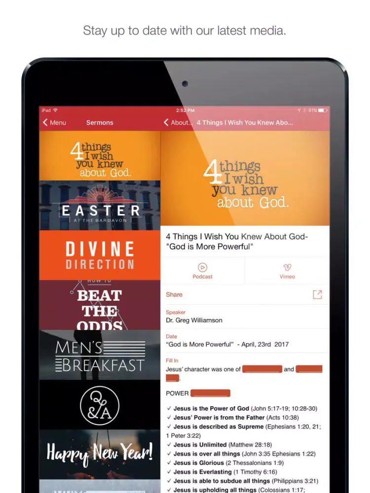 The Valley Christian Church iPad  スクリーンショット
