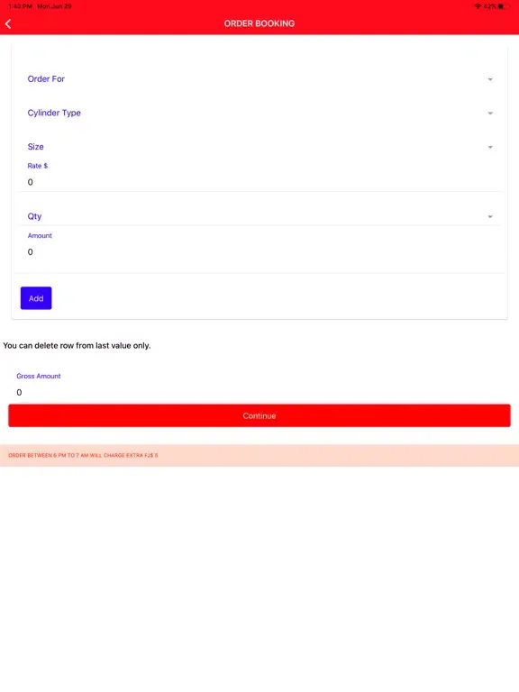 Tangkapan skrin Bluegas Fiji iPad 
