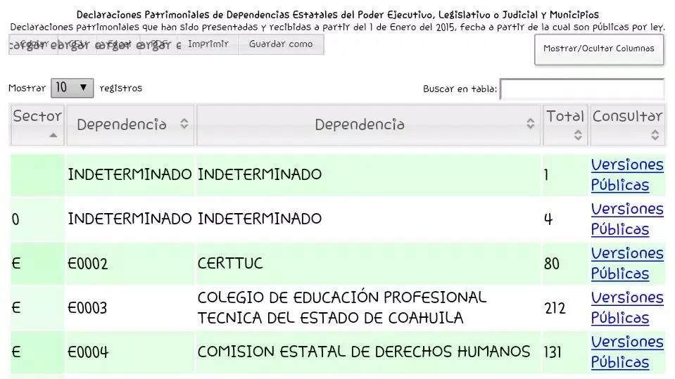 Sidp Coahuila - Declaranet Screenshots