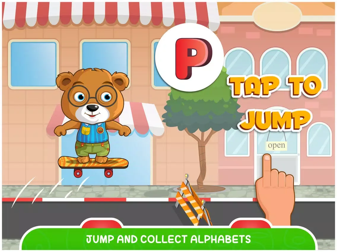 Captures d'écran de ABC Go Skateboard with Bear Free - Alphabets learning game for preschoolers and kids iPad 