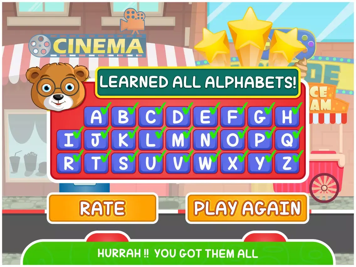 Captures d'écran de ABC Go Skateboard with Bear Free - Alphabets learning game for preschoolers and kids iPad 