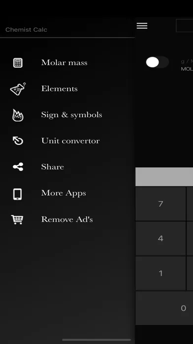 Captures d'écran de Chemist Calc