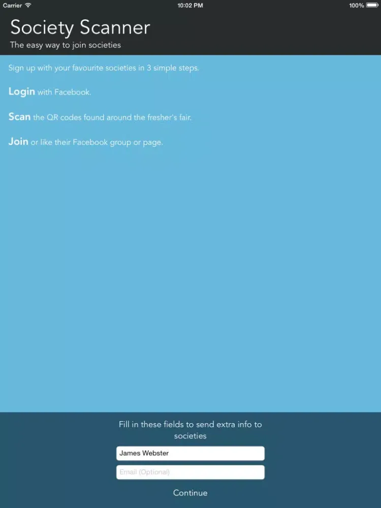 Society Scanner iPad 应用截图
