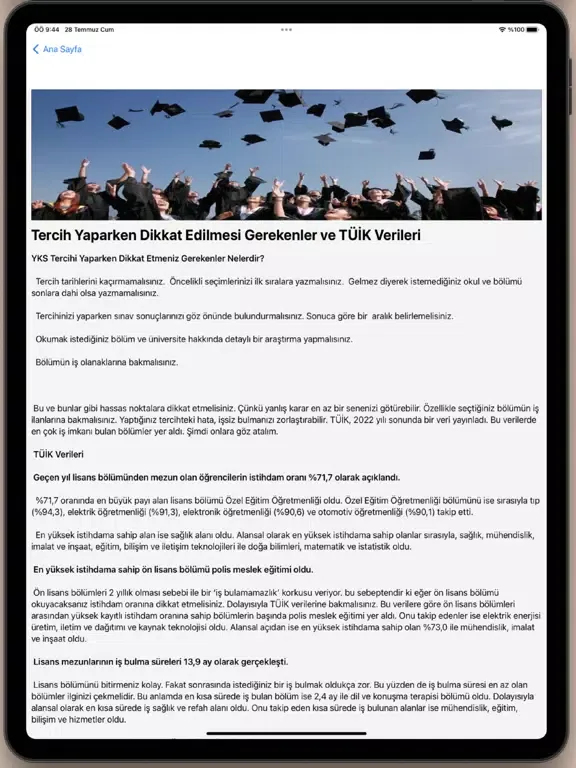 Tangkapan layar YKS-KPSS Çıkmış Sorular iPad 